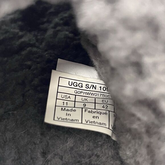 UGG Fluff Yeah Slide Fur Slippers Charcoal Grey Slingback Plush Women’s Size 11 - Picture 9 of 10